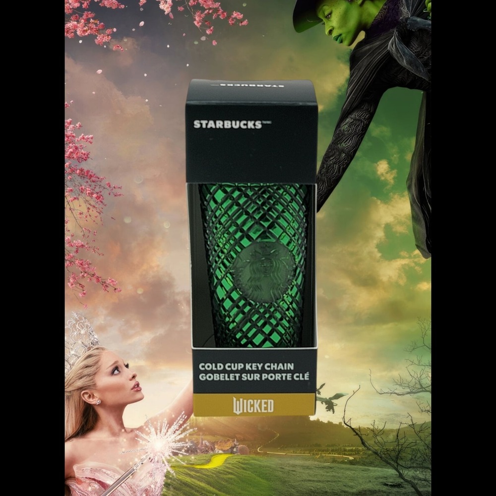 Starbucks Wicked‎ Mini Cold Cup Keychain Ornament Green Prism Emerald City Gift